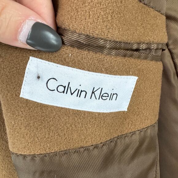 Calvin Klein Brown Wool Cashmere Stewart Coat Single Breasted Men's Size 52XL - Picture 9 of 16